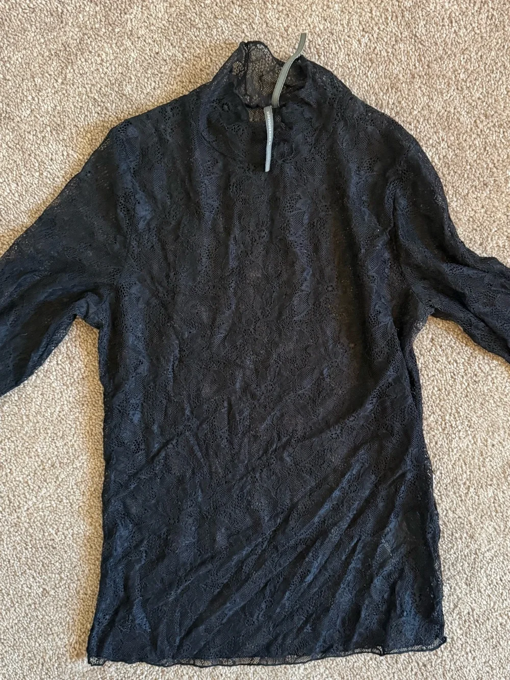 Anthropologie Black lace blouse size small
